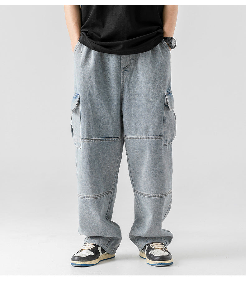 Men's Classic Straight Wide Leg Cargo Jeans | Perfect for Casual Days