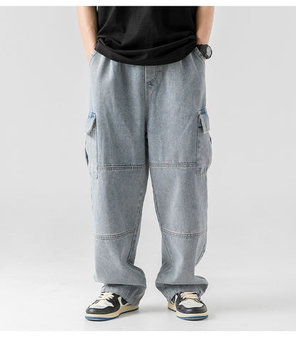 Men's Classic Straight Wide Leg Cargo Jeans | Perfect for Casual Days