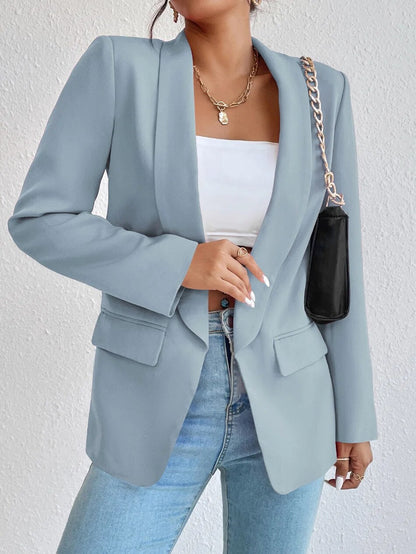 Women's Trendy Slim Open Front Blazer with Pockets | Perfect for Casual Days