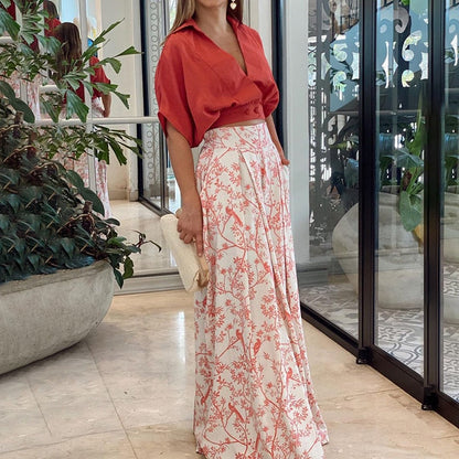 Women's Elegant Floral Two-Piece Set with Flattering Fit