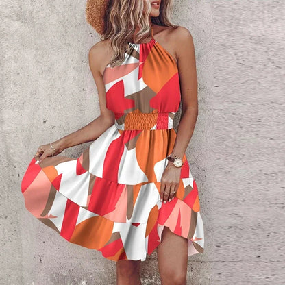 Variant image for Women's Lightweight Halter Dress with Smocked Waist for Summer Outings-24
