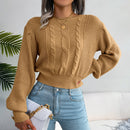 Women's Stylish Beige Cashmere Jumper with Braided Plaits | Ideal for winter