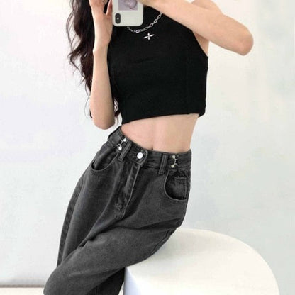 Women's Trendy Wide Leg High Waisted Denim Pants | Perfect for Casual Days