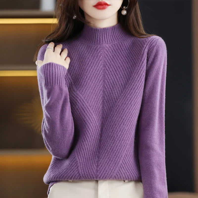 Women's Textured Crew Neck Knit Jumper |  Ideal for Winter