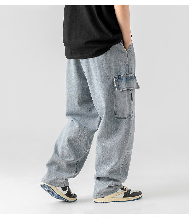 Men's Classic Straight Wide Leg Cargo Jeans | Perfect for Casual Days