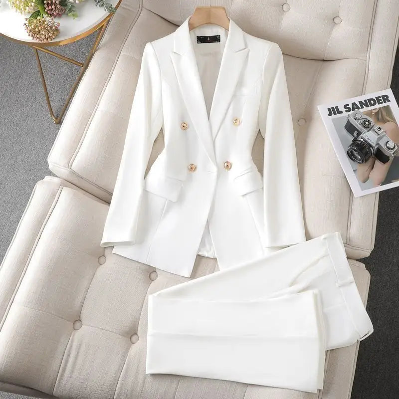 Women's Elegant Lapel Blazer with Trouser Set | Perfect for Casual Days