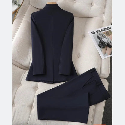 Women's Elegant Lapel Blazer with Trouser Set | Perfect for Casual Days