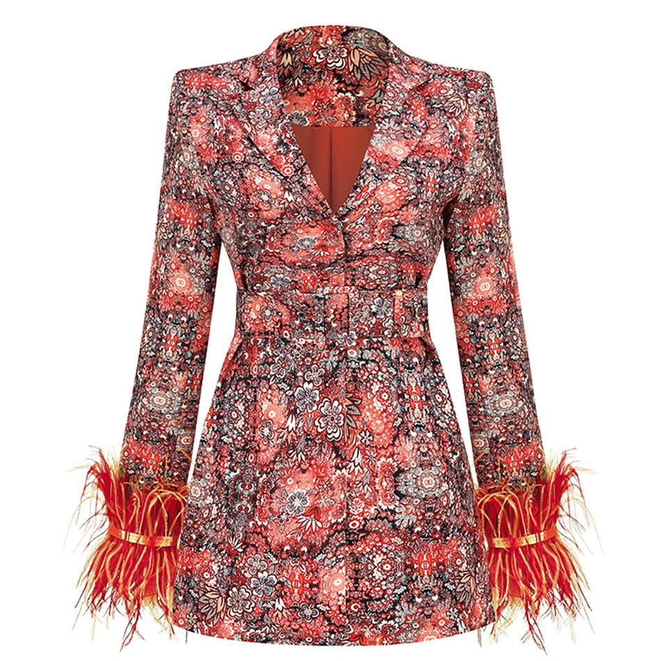 Women's Elegant Floral Print Blazer Dress for Women | Perfect for Casual Days