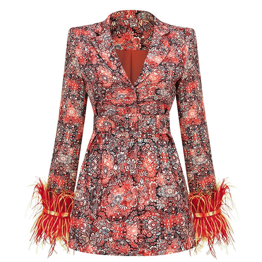 Women's Elegant Floral Print Blazer Dress for Women | Perfect for Casual Days