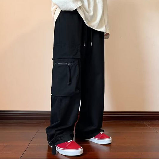 Men's Casual Black Cargo Pants with Baggy Fit | Perfect for Casual Days