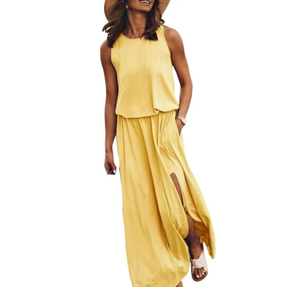Women's Elegant Lightweight Maxi Dress with Flattering Fit