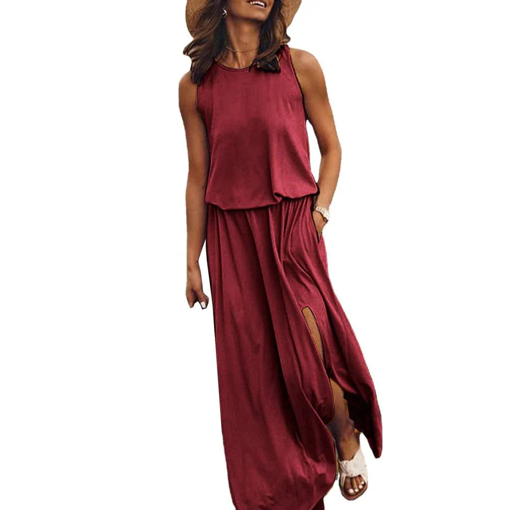 Women's Elegant Lightweight Maxi Dress with Flattering Fit