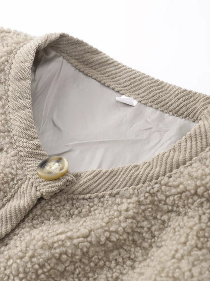 Women's Teddy Cashmere Knit Cardigan with Buttons in Solid Colour | Ideal for Winter