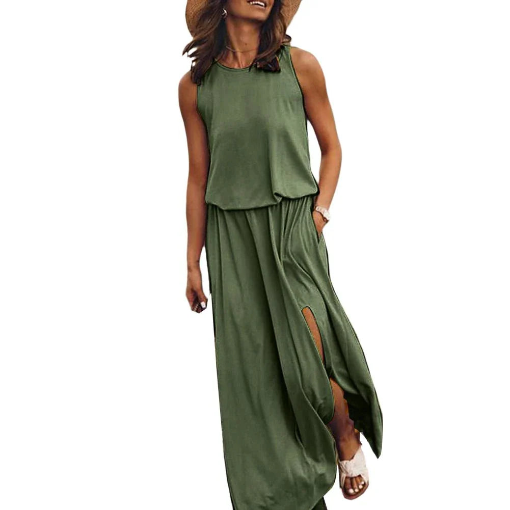 Women's Elegant Lightweight Maxi Dress with Flattering Fit