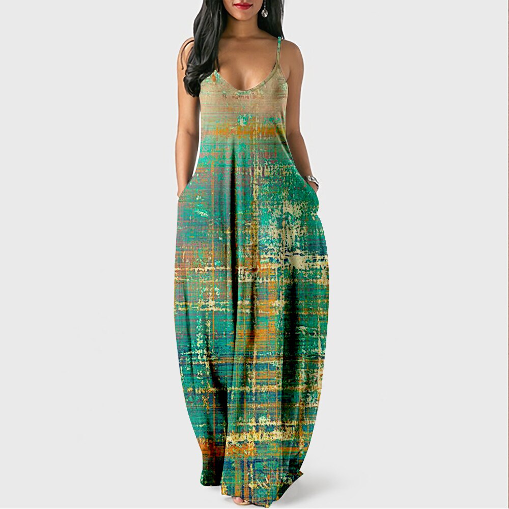 Women's Summer Multicolored Casual Maxi Dress | Perfect for Casual Days