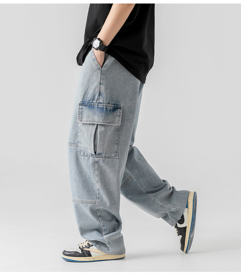 Men's Classic Straight Wide Leg Cargo Jeans | Perfect for Casual Days