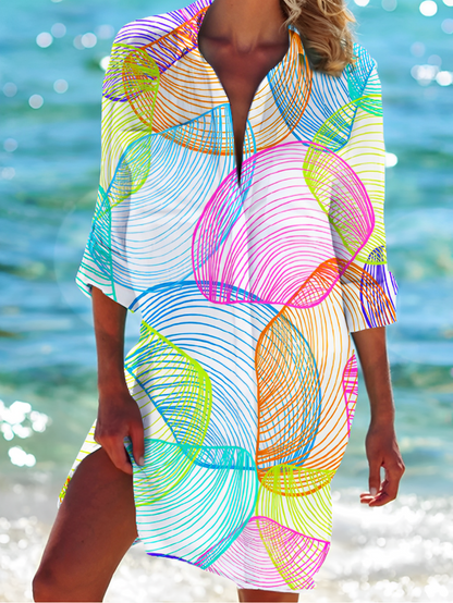 Variant image for Women's Elegant High-Quality Button-Down Blouse with Unique Prints-9
