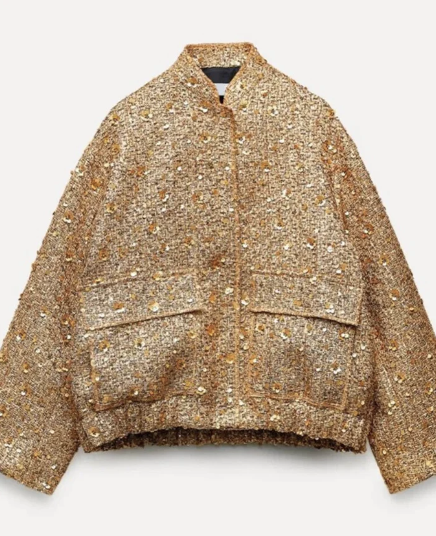 Women's Elegant Sequined Blazer with Pockets | Perfect for Casual Days