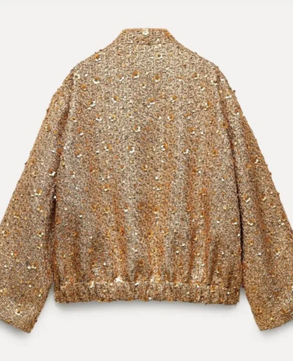 Women's Elegant Sequined Blazer with Pockets | Perfect for Casual Days