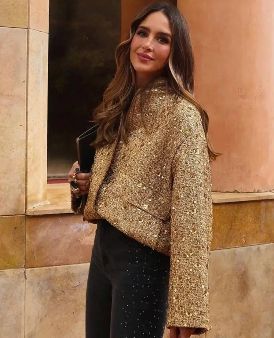 Women's Elegant Sequined Blazer with Pockets | Perfect for Casual Days