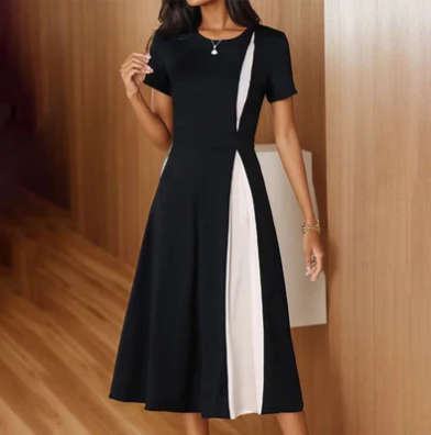 Women's Timeless Elegant Midi Dress with Flattering Fit