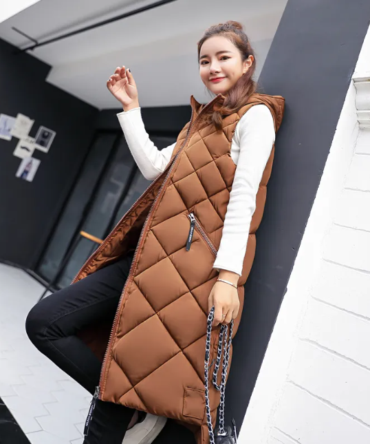 Ellie - Women's Sleeveless Long Down Coat
