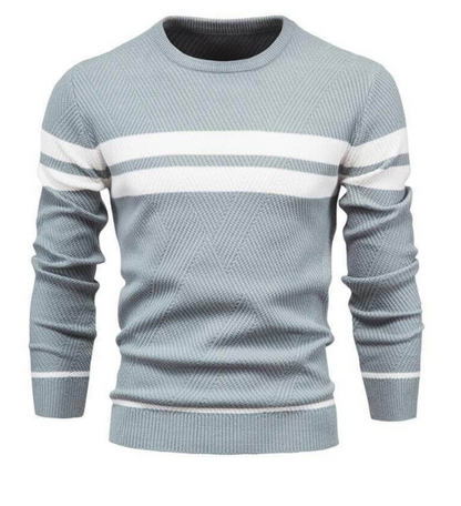 Men's Casual Striped Round Neck Jumper | Ideal for Winter