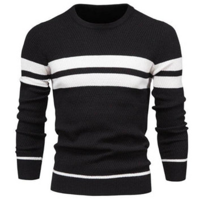 Men's Casual Striped Round Neck Jumper | Ideal for Winter