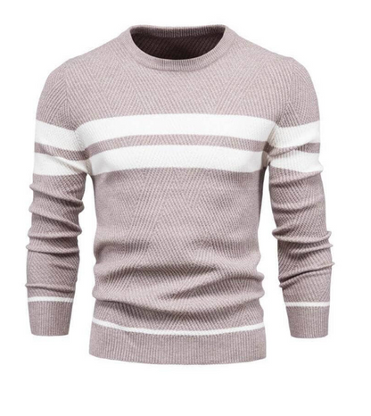 Men's Casual Striped Round Neck Jumper | Ideal for Winter