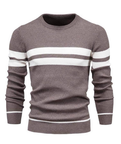 Men's Casual Striped Round Neck Jumper | Ideal for Winter