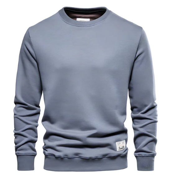 Men's Casual Round Neck Jumper with Patchwork | Ideal for Winter