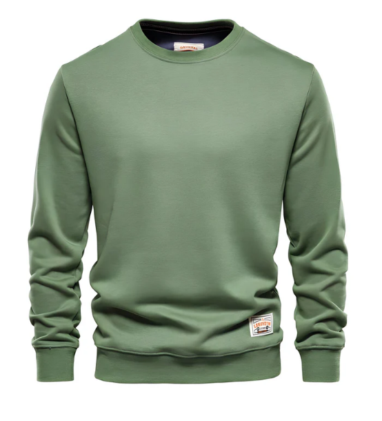 Men's Casual Round Neck Jumper with Patchwork | Ideal for Winter