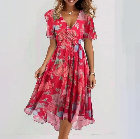 Women's Trendy Sustainable Floral Dress with Flattering Fit