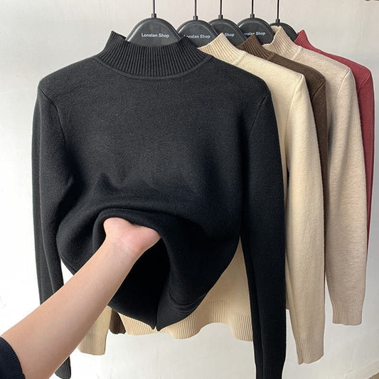 Middle Collar Black, Turtleneck Beige