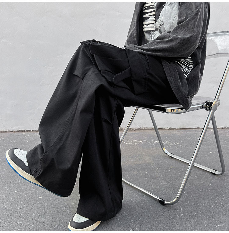 Men's Retro Black Vintage Cargo Pants with Wide Fit | Perfect for Casual Days