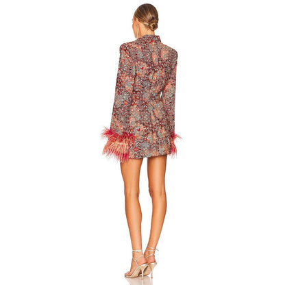 Women's Elegant Floral Print Blazer Dress for Women | Perfect for Casual Days