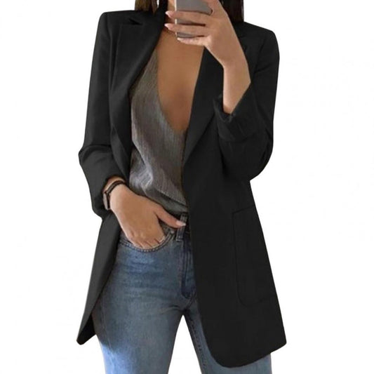 Women's Casual Open Front Blazer With Pockets | Perfect for Casual Days