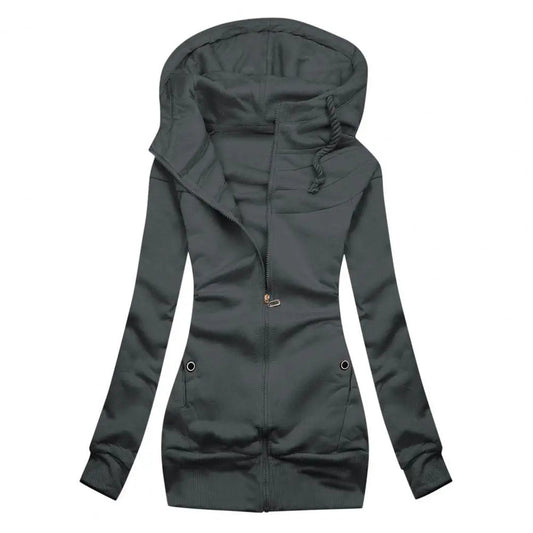 Women's Casual Slim-Fit Hoodie Jacket with Full Zipper | Ideal for Autumn/Winter