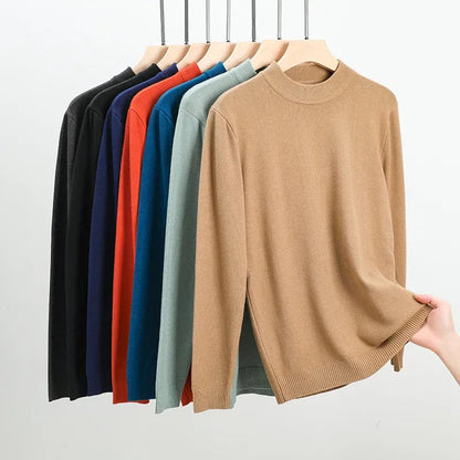 Men's Solid Colour Cashmere Jumper | Ideal for Winter