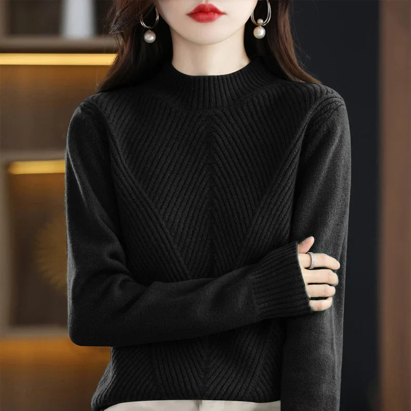 Women's Textured Crew Neck Knit Jumper |  Ideal for Winter