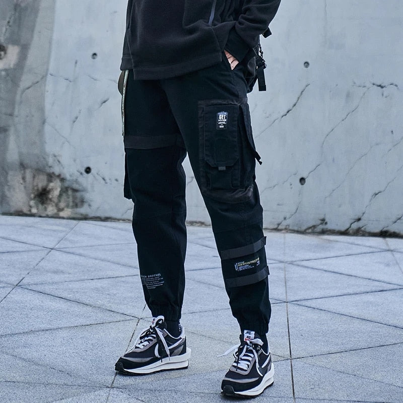 Men's Wide Leg Black Cargo Pants | Perfect for Casual Days