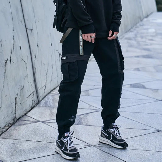 Men's Wide Leg Black Cargo Pants | Perfect for Casual Days