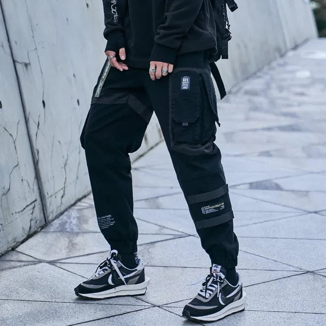 Men's Wide Leg Black Cargo Pants | Perfect for Casual Days