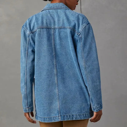 Women's Stylish Denim Blazer with Pockets | Perfect for Casual Days