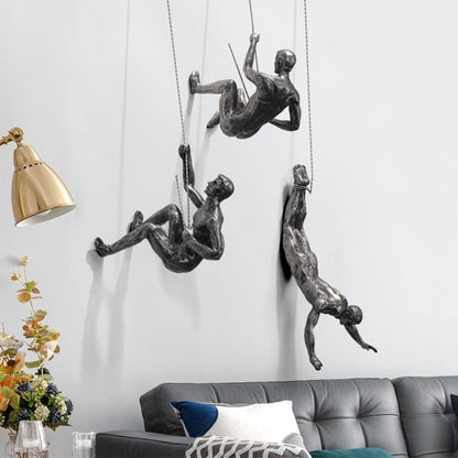 Wall Sculpture Art – Climbing Figures Decorative Accent 0