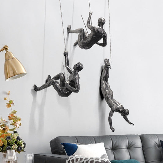 Wall Sculpture Art – Climbing Figures Decorative Accent 0
