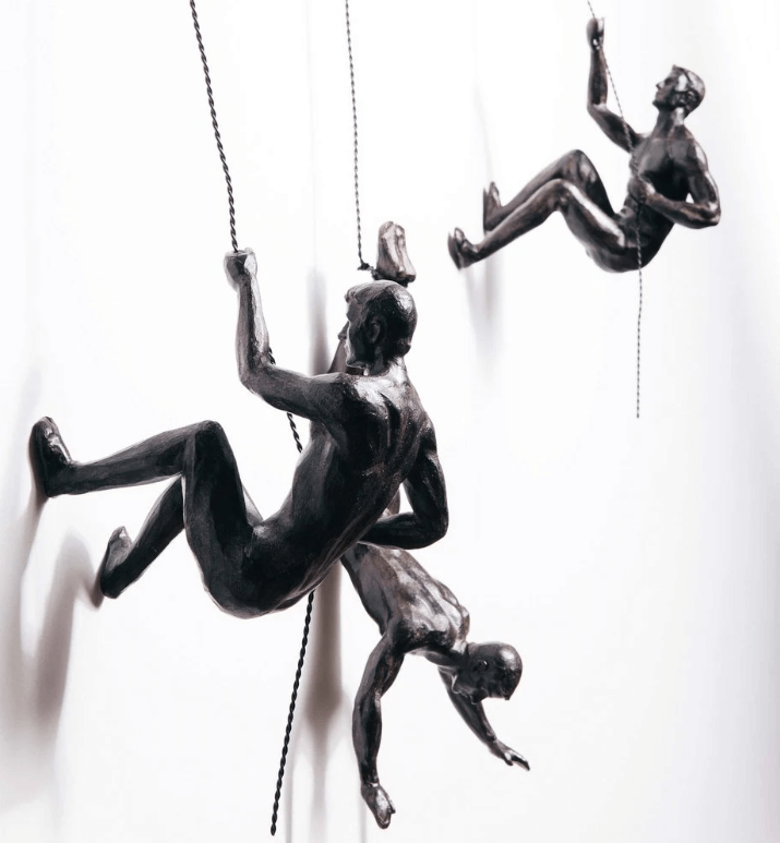 Wall Sculpture Art – Climbing Figures Decorative Accent 3