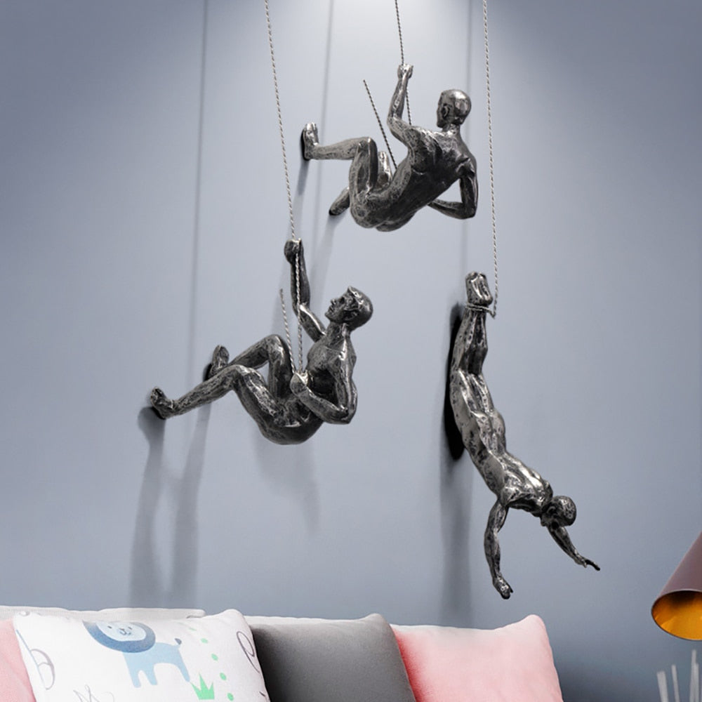 Wall Sculpture Art – Climbing Figures Decorative Accent 9
