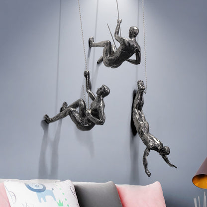 Wall Sculpture Art – Climbing Figures Decorative Accent 9