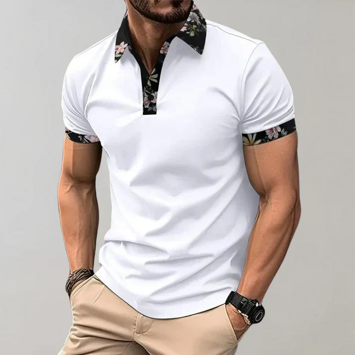 Men's Comfortable Cotton Long Sleeve Polo Shirt with Selected Designs